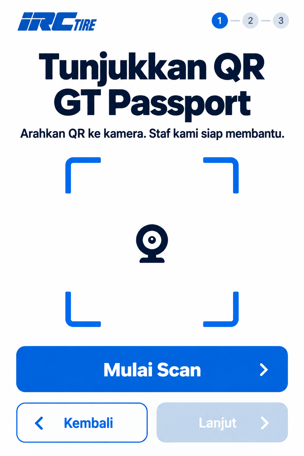 Konsep layar awal scan QR